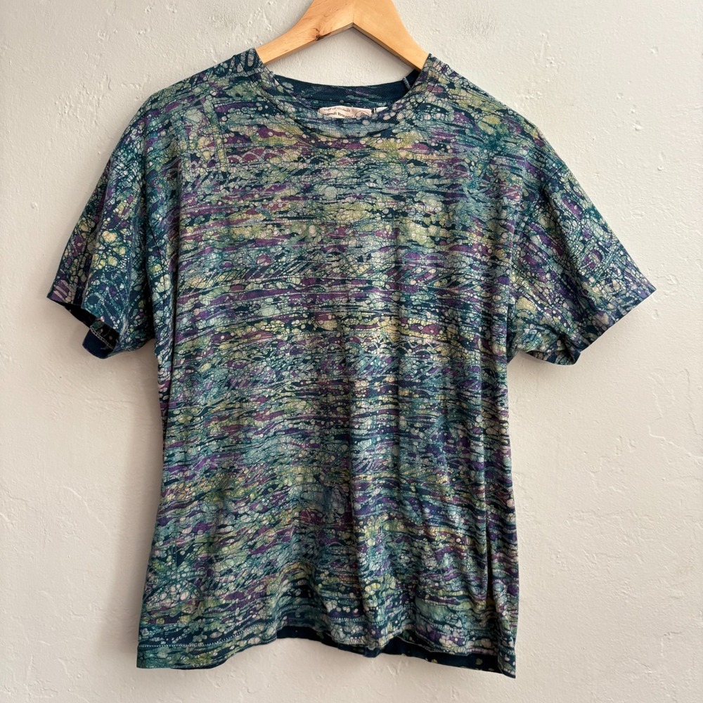 Nnamdi Ibenagu Spriit of Courage Tie Dye Shirt Women One Size Purple Green Flaw